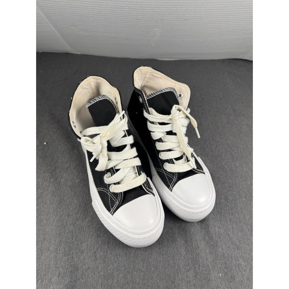 No Boundaries Womens Black Canvas High Top Sneakers Memory Foam  Size 6‎